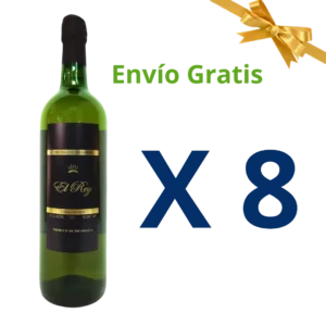 e exhibe oferta de un vino nicaragüense, blanco, frutal, 8 unidades con envío gratis.